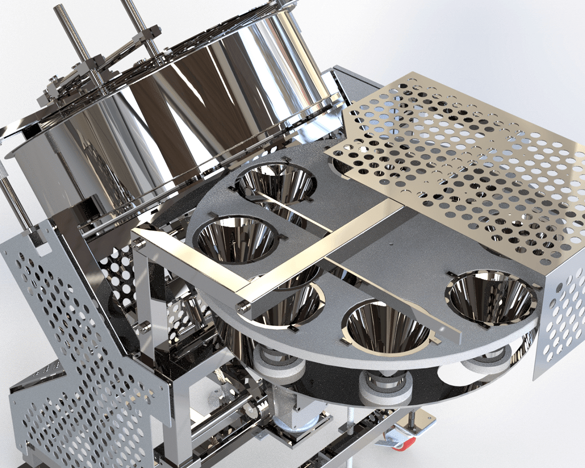 This is a 3d rendered image of an FEMC Angular Dial Filler.